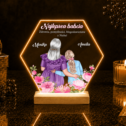 Najlepsza babcia Clipart + napisy - Druk na szkle, spersonalizowany prezent dla babci - Adamell.pl