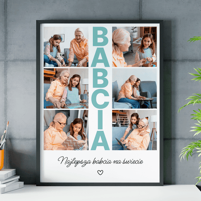 Najlepsza babcia na świecie - plakat, spersonalizowany prezent dla babci - Adamell.pl