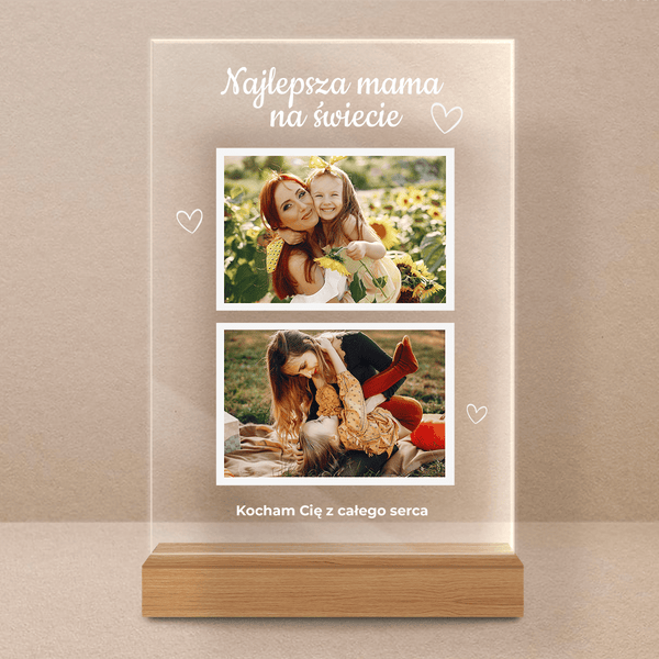 Najlepsza mama na świecie 2 zdjęcia - Druk na szkle, spersonalizowany prezent dla mamy - Adamell.pl