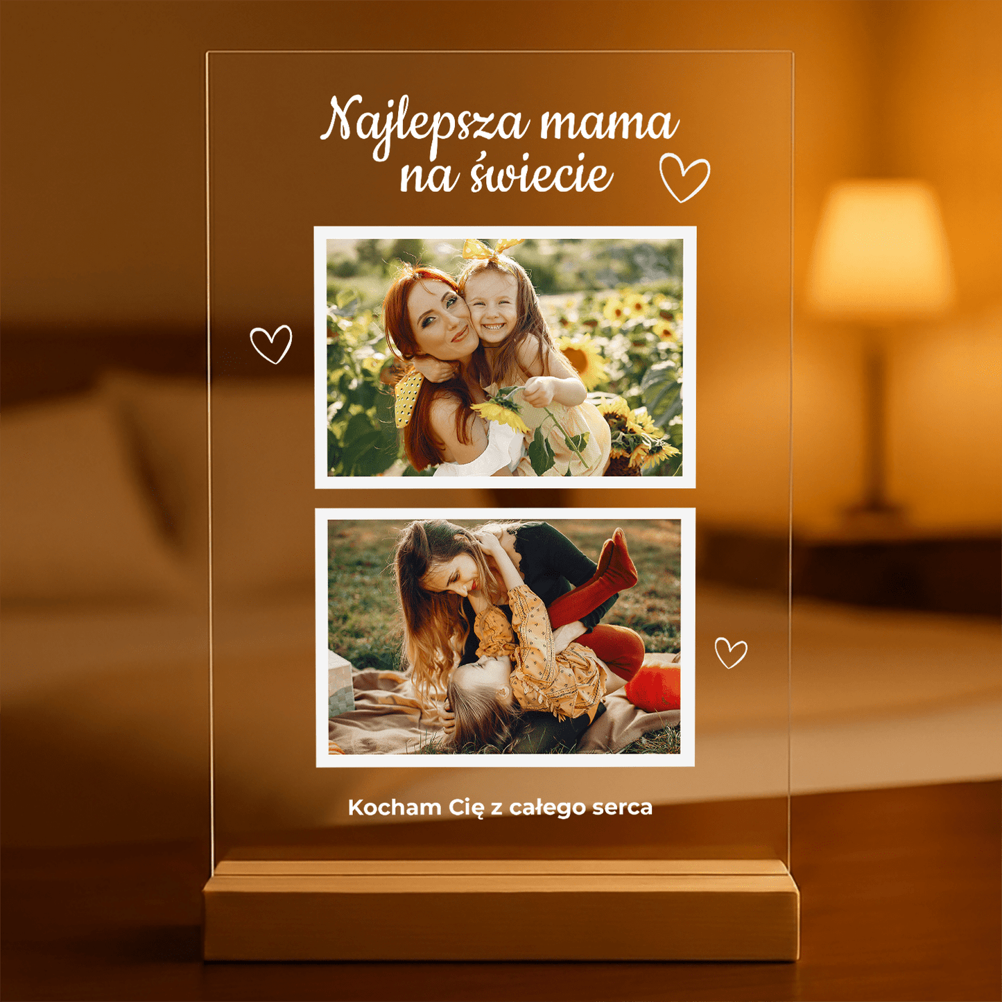 Najlepsza mama na świecie 2 zdjęcia - Druk na szkle, spersonalizowany prezent dla mamy - Adamell.pl