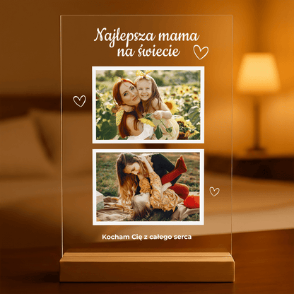 Najlepsza mama na świecie 2 zdjęcia - Druk na szkle, spersonalizowany prezent dla mamy - Adamell.pl