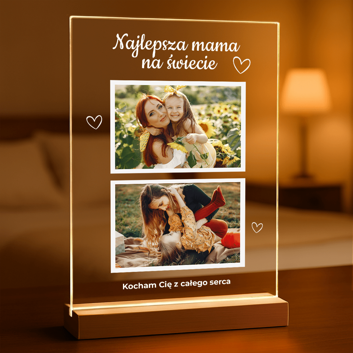 Najlepsza mama na świecie 2 zdjęcia - Druk na szkle, spersonalizowany prezent dla mamy - Adamell.pl
