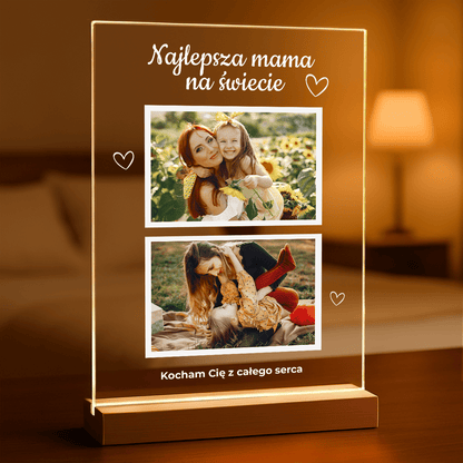 Najlepsza mama na świecie 2 zdjęcia - Druk na szkle, spersonalizowany prezent dla mamy - Adamell.pl