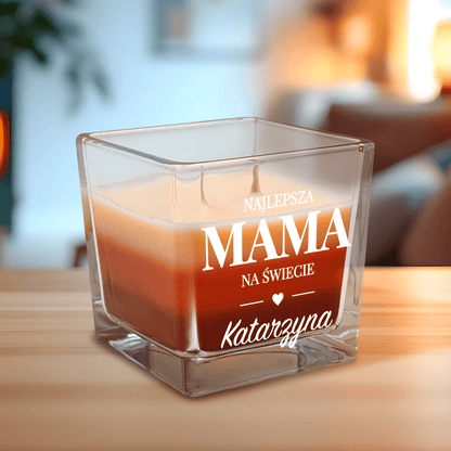 Najlepsza mama na świecie - świeca zapachowa, spersonalizowany prezent dla mamy - Adamell.pl