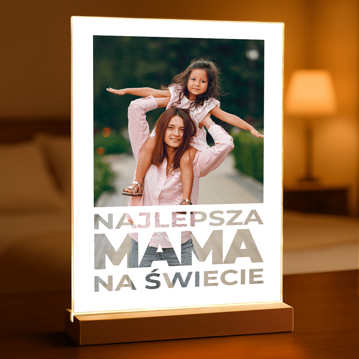 Najlepsza mama na świecie + zdjęcie - Druk na szkle, spersonalizowany prezent dla mamy - Adamell.pl