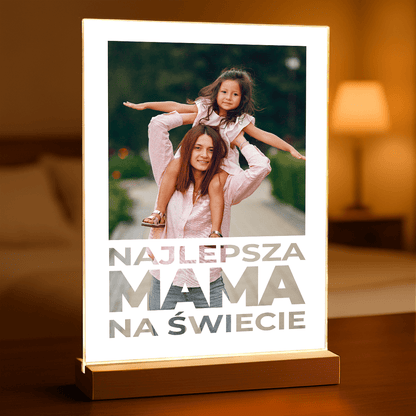 Najlepsza mama na świecie + zdjęcie - Druk na szkle, spersonalizowany prezent dla mamy - Adamell.pl