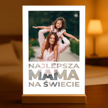 Najlepsza mama na świecie + zdjęcie - Druk na szkle, spersonalizowany prezent dla mamy - Adamell.pl