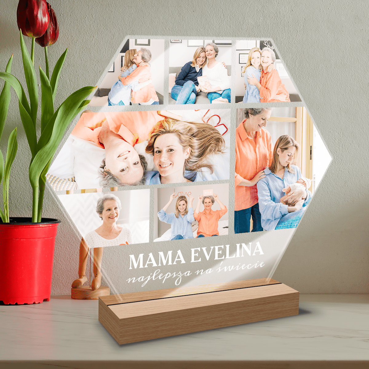 Najlepsza mama na tym świecie - Druk na szkle, spersonalizowany prezent dla mamy - Adamell.pl