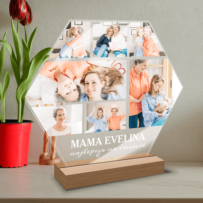 Najlepsza mama na tym świecie - Druk na szkle, spersonalizowany prezent dla mamy - Adamell.pl