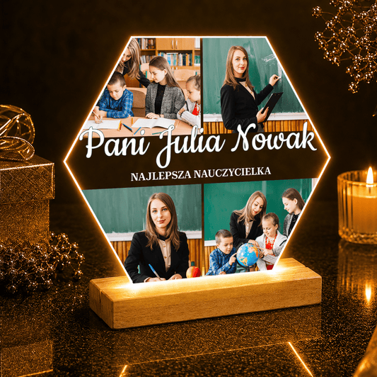 Najlepsza nauczycielka 4 zdjęcia - Druk na szkle, spersonalizowany prezent dla nauczycielki - Adamell.pl