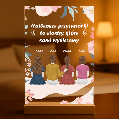 Najlepsze przyjaciółki to siostry - Druk na szkle, spersonalizowany prezent dla siostry - Adamell.pl