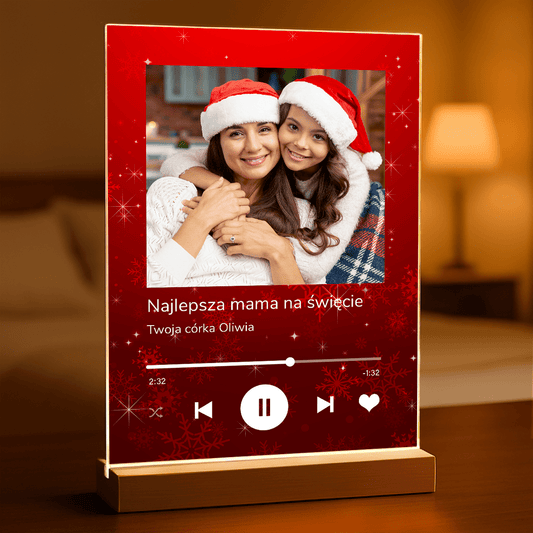 Najlepsze życzenia świąteczne - Druk na szkle, spersonalizowany prezent dla mamy - Adamell.pl