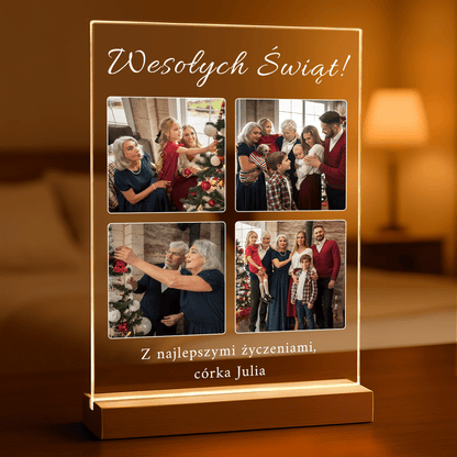 Najlepsze życzenia świąteczne - Druk na szkle, spersonalizowany prezent dla rodziców - Adamell.pl
