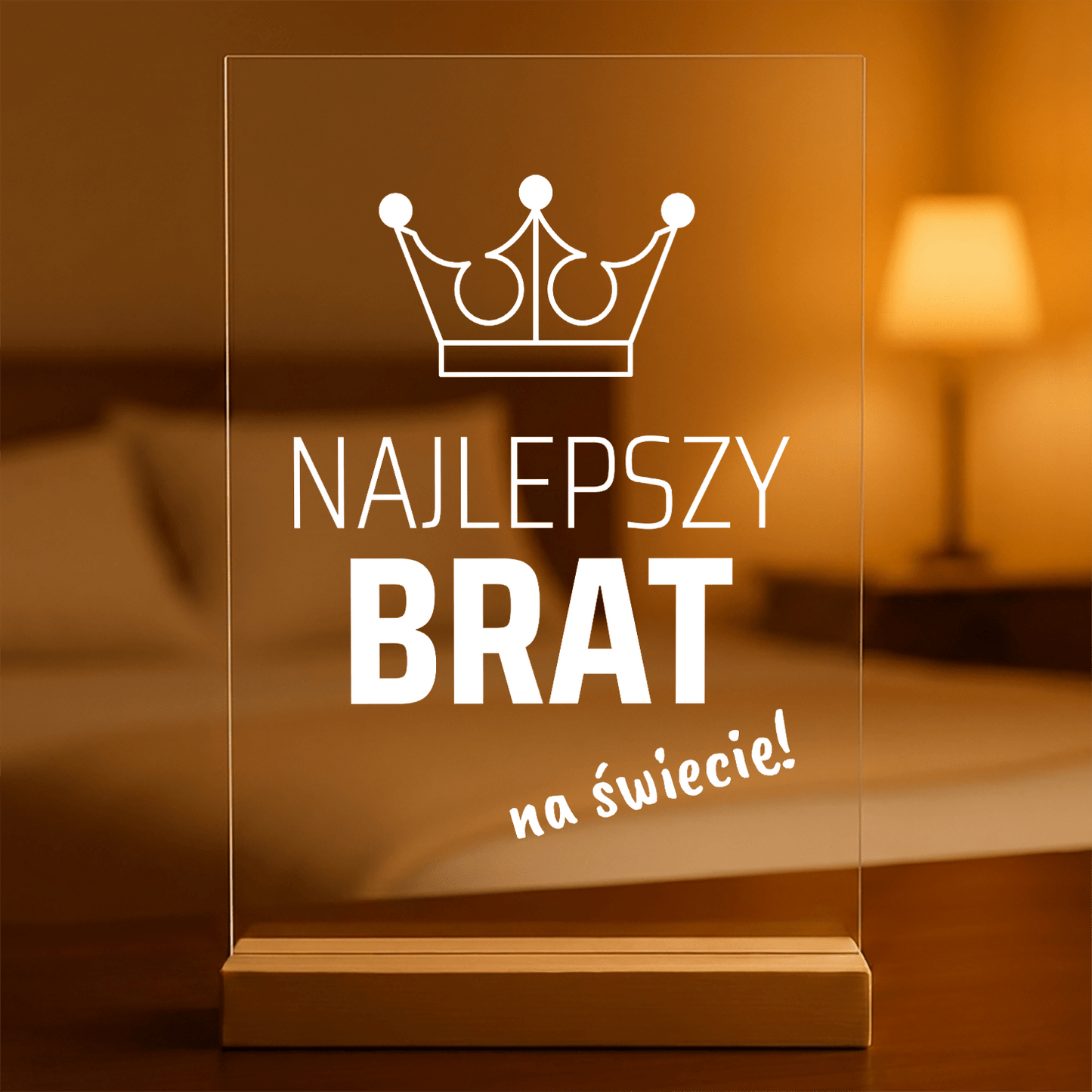Najlepszy brat na świecie! - Druk na szkle, spersonalizowany prezent dla brata - Adamell.pl
