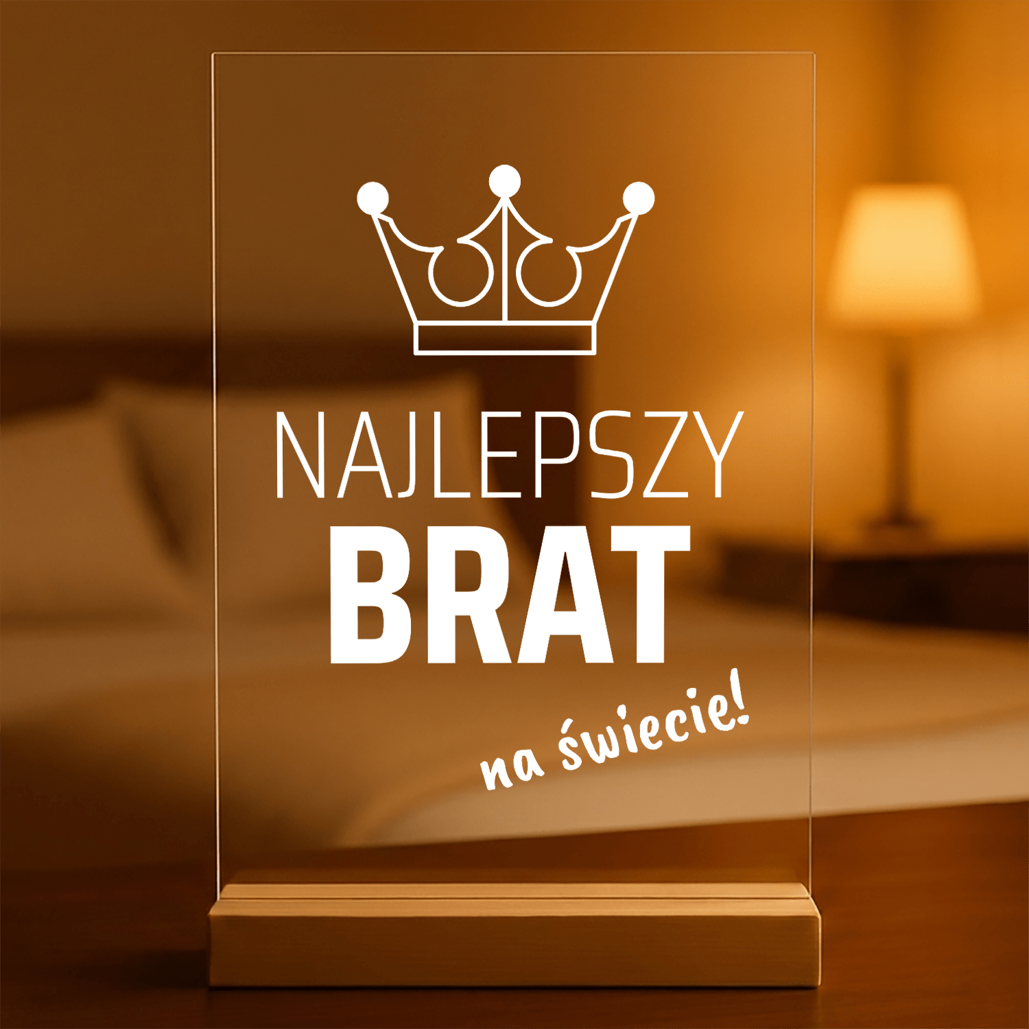 Najlepszy brat na świecie! - Druk na szkle, spersonalizowany prezent dla brata - Adamell.pl