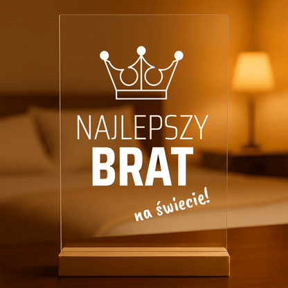 Najlepszy brat na świecie! - Druk na szkle, spersonalizowany prezent dla brata - Adamell.pl