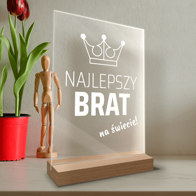 Najlepszy brat na świecie! - Druk na szkle, spersonalizowany prezent dla brata - Adamell.pl