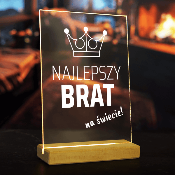 Najlepszy brat na świecie! - Druk na szkle, spersonalizowany prezent dla brata - Adamell.pl