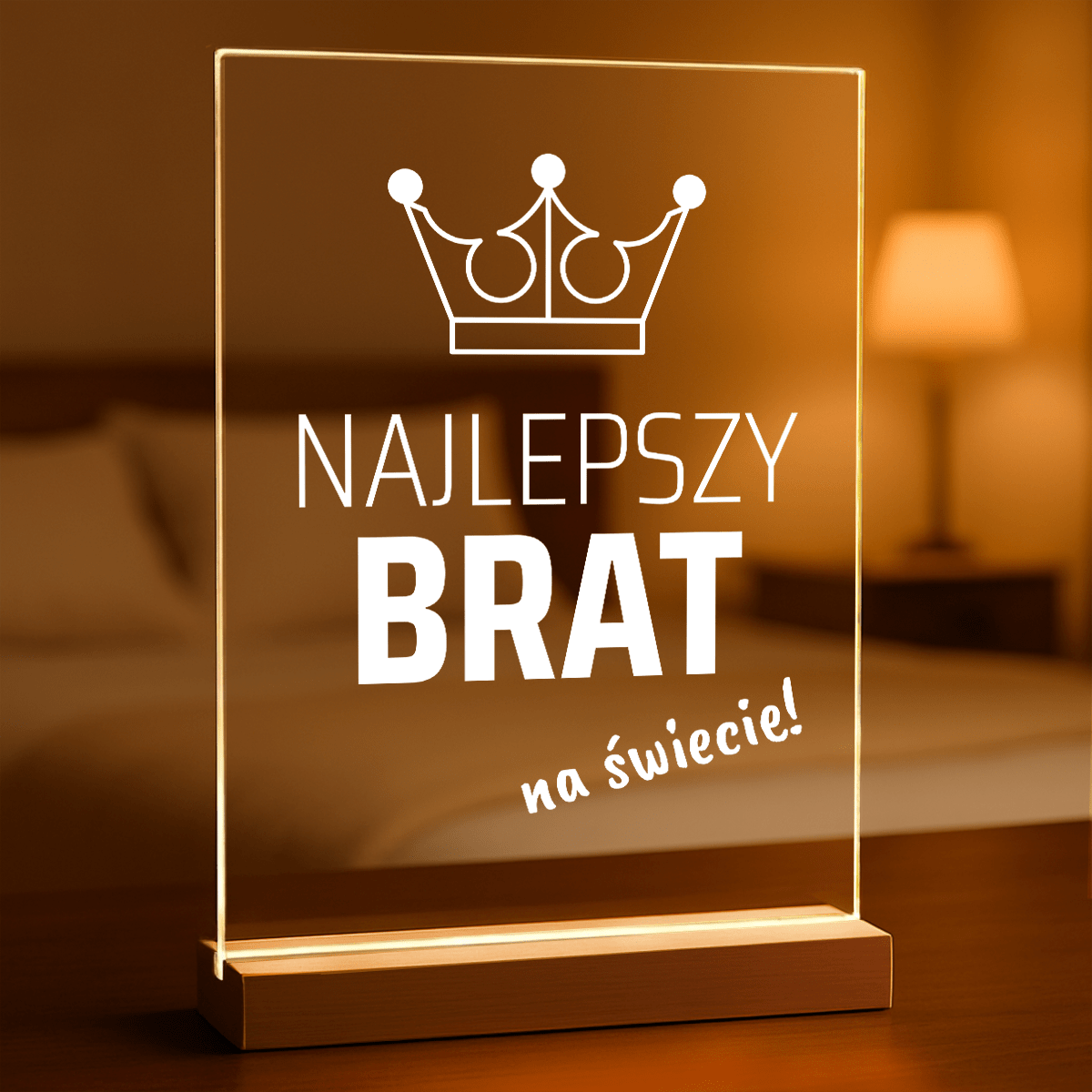 Najlepszy brat na świecie! - Druk na szkle, spersonalizowany prezent dla brata - Adamell.pl