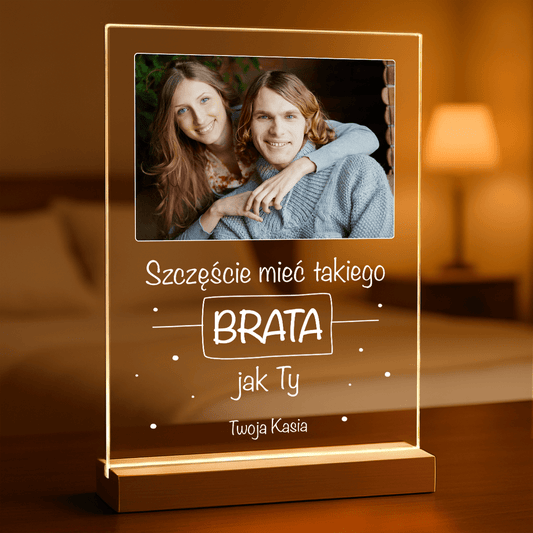 Najlepszy brat zdjęcie + tekst - Druk na szkle, spersonalizowany prezent dla brata - Adamell.pl