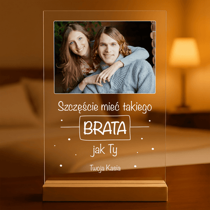 Najlepszy brat zdjęcie + tekst - Druk na szkle, spersonalizowany prezent dla brata - Adamell.pl