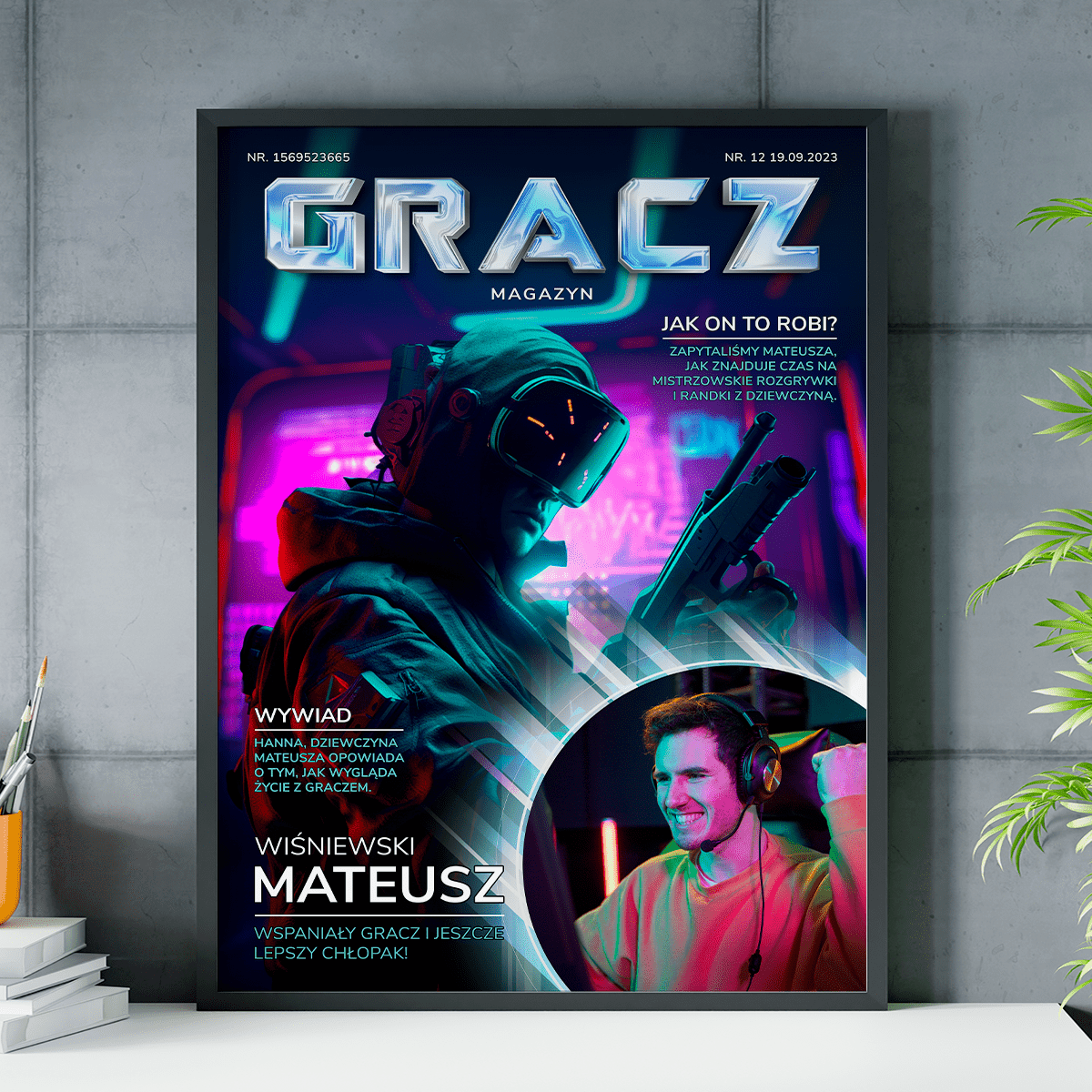Najlepszy gracz - plakat, spersonalizowany prezent dla chłopaka - Adamell.pl