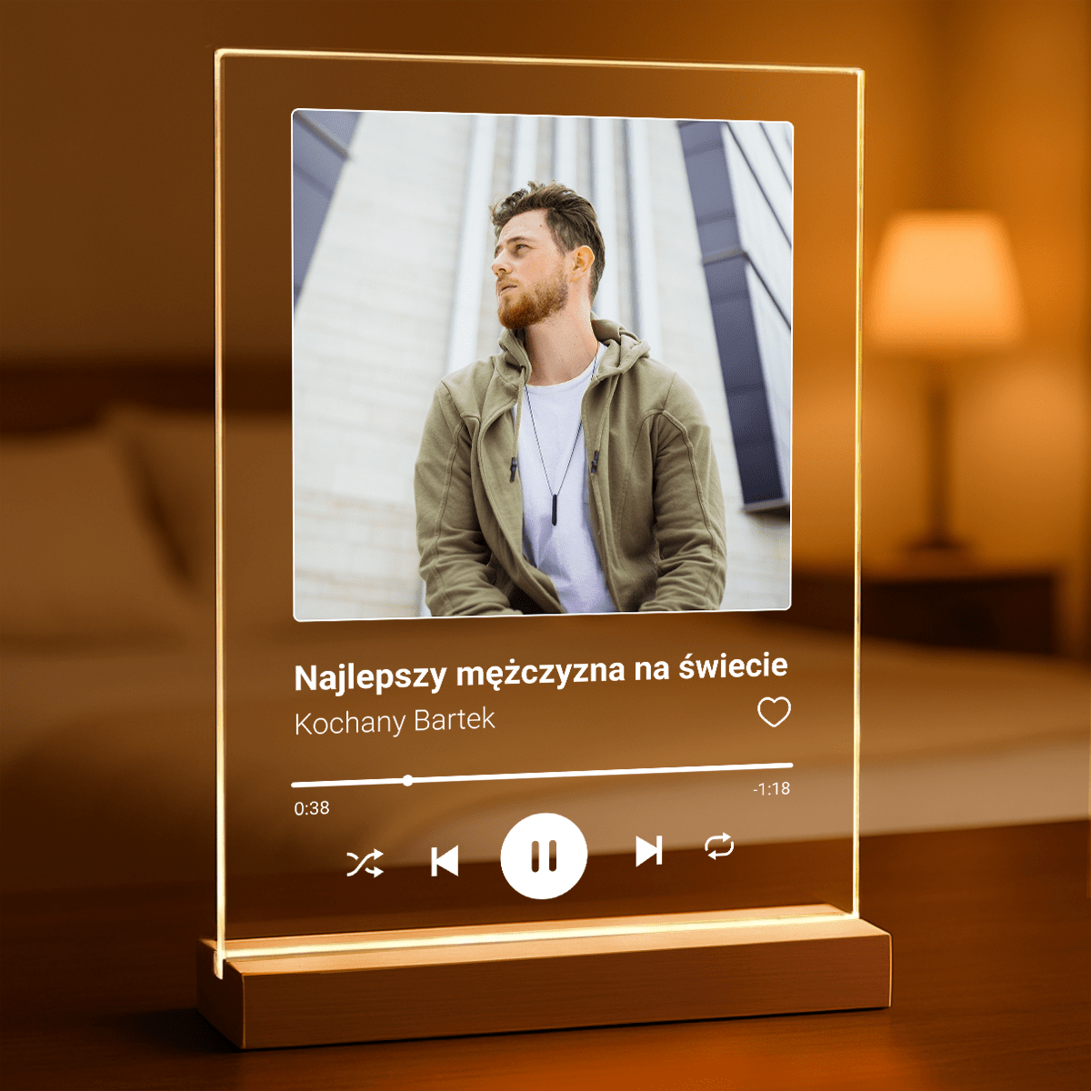 Najlepszy mężczyzna na świecie - Druk na szkle, spersonalizowany prezent dla niego - Adamell.pl