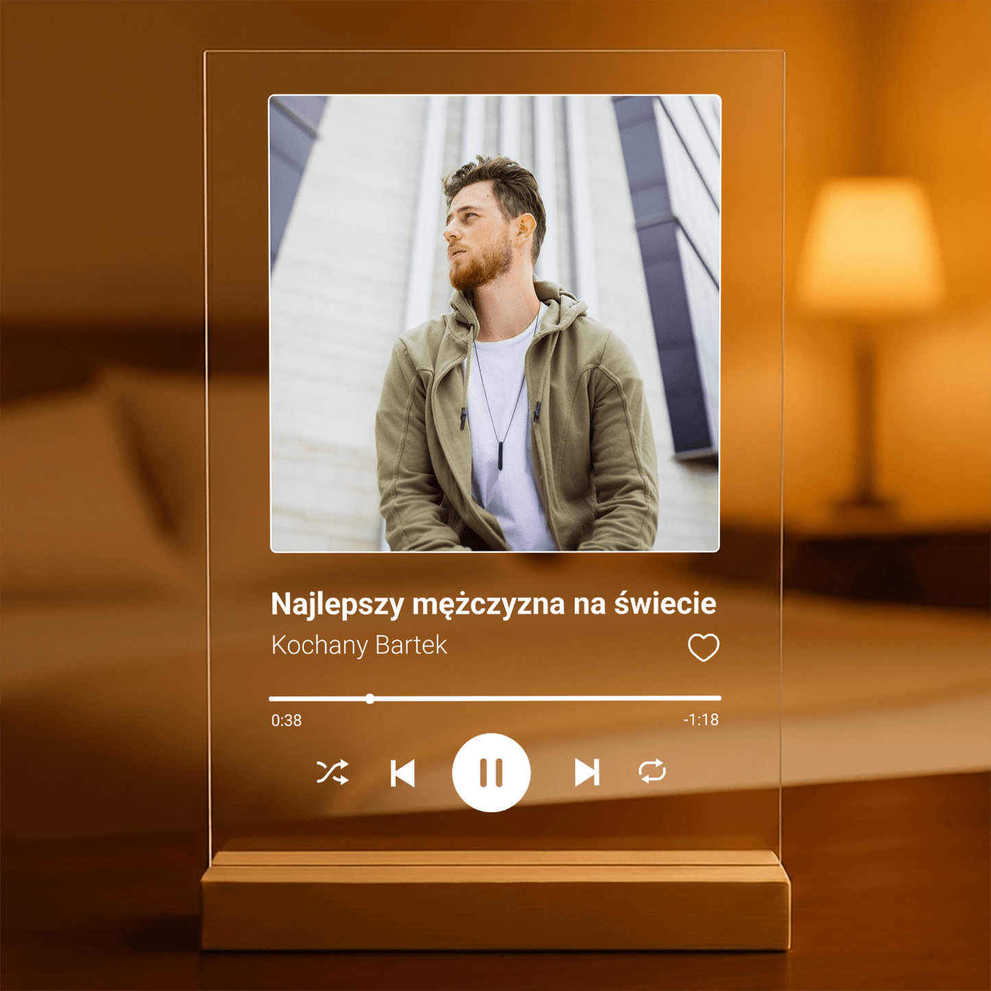 Najlepszy mężczyzna na świecie - Druk na szkle, spersonalizowany prezent dla niego - Adamell.pl