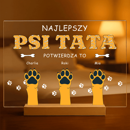 Najlepszy psi tata - Druk na szkle, spersonalizowany prezent dla miłośnika psów - Adamell.pl