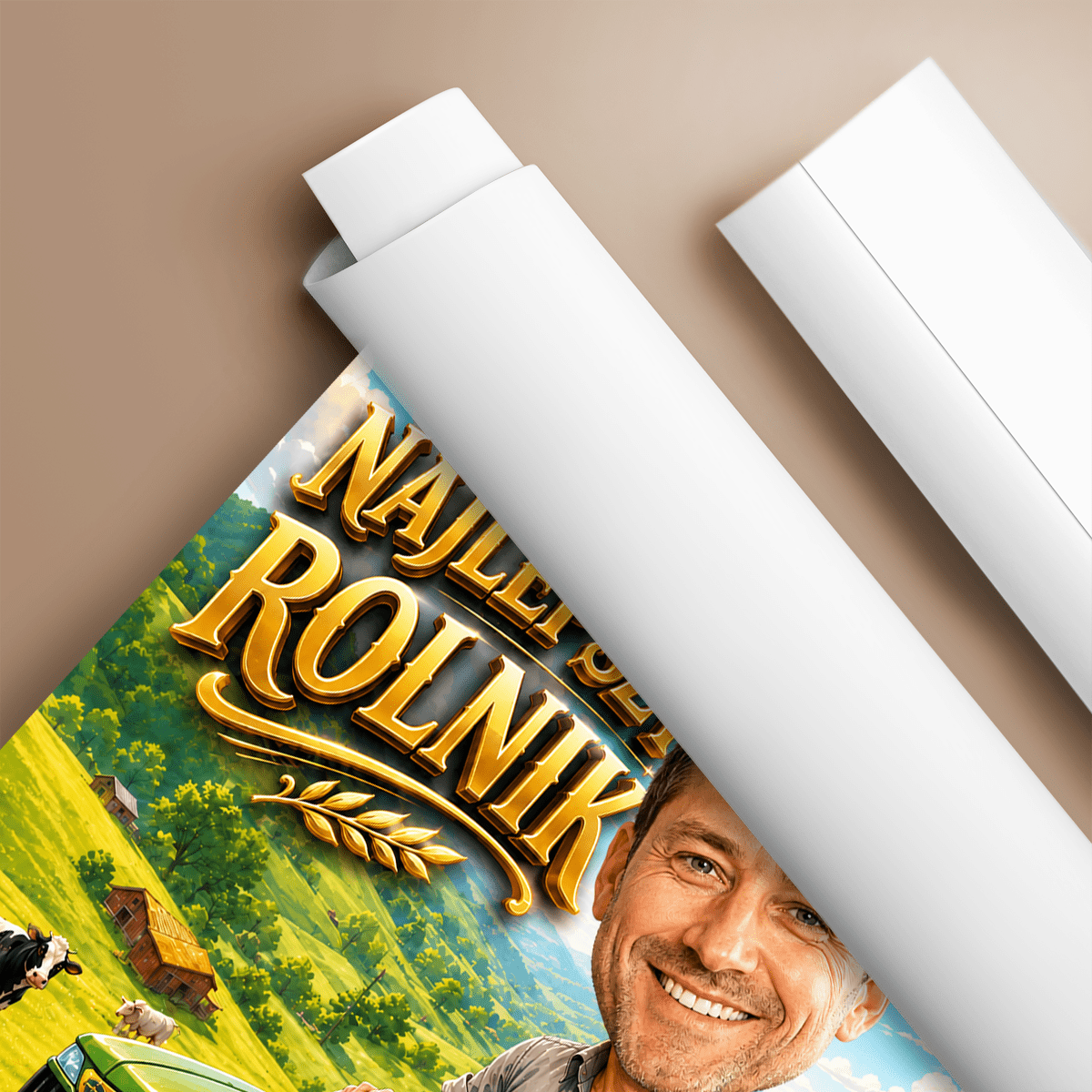 Najlepszy rolnik ilustracja - plakat, spersonalizowany prezent dla niego - Adamell.pl