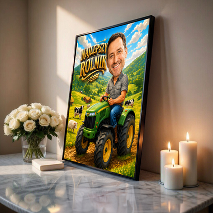 Najlepszy rolnik ilustracja - plakat, spersonalizowany prezent dla niego - Adamell.pl
