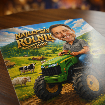 Najlepszy rolnik ilustracja - plakat, spersonalizowany prezent dla niego - Adamell.pl