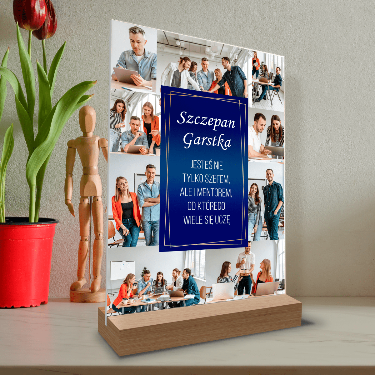 Najlepszy szef kolaż - Druk na szkle, spersonalizowany prezent dla szefa - Adamell.pl