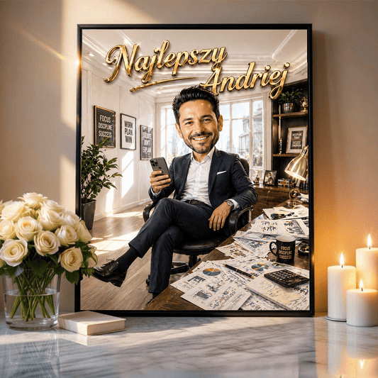 Najlepszy szef - plakat, spersonalizowany prezent dla szefa - Adamell.pl
