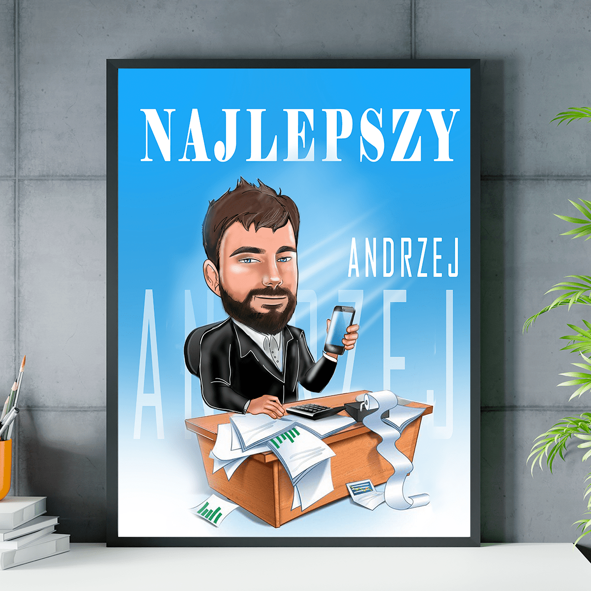 Najlepszy szef - plakat, spersonalizowany prezent dla szefa - Adamell.pl