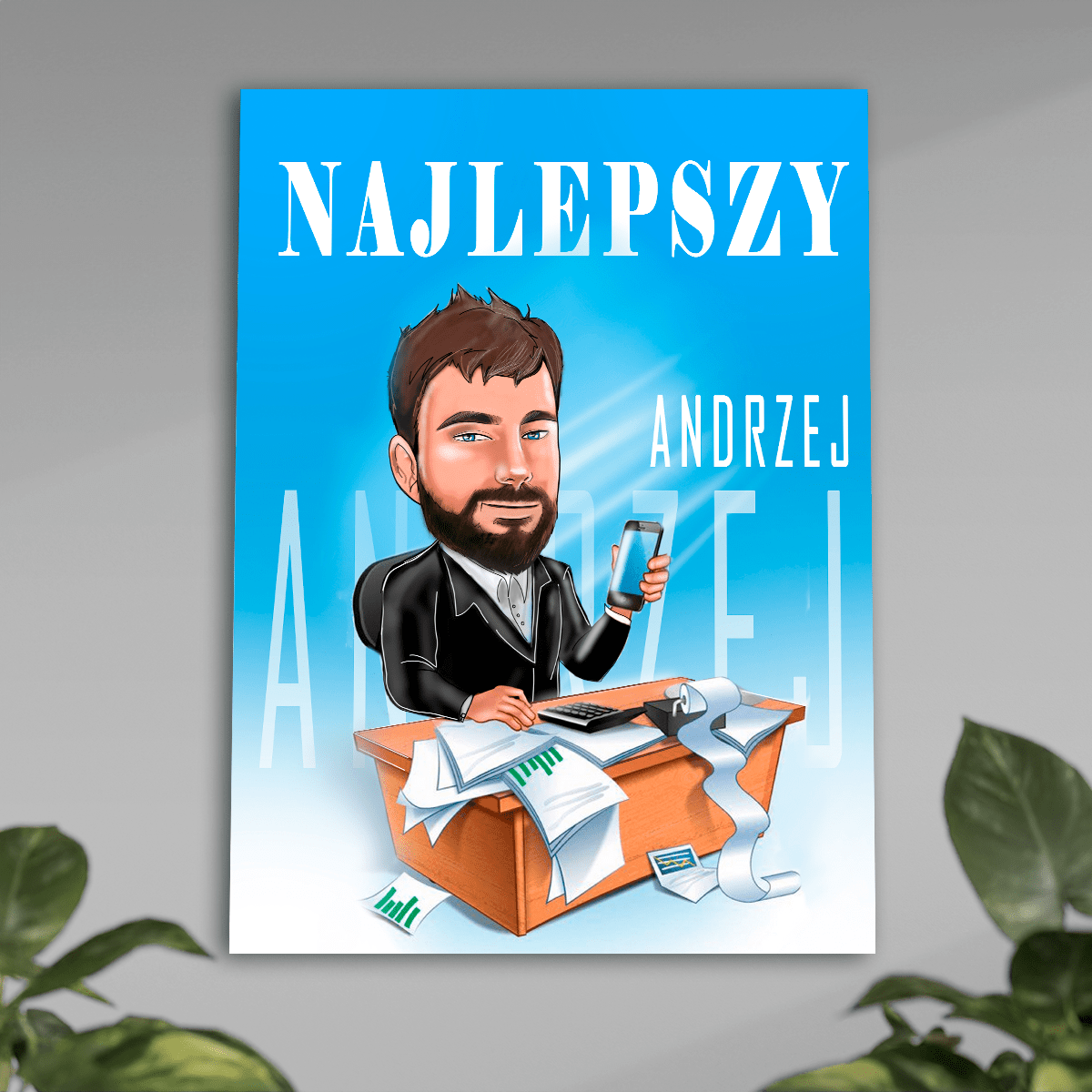 Najlepszy szef - plakat, spersonalizowany prezent dla szefa - Adamell.pl