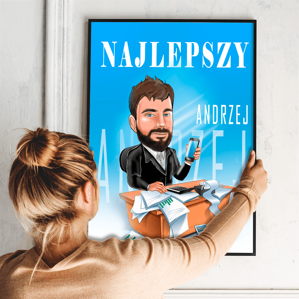 Najlepszy szef - plakat, spersonalizowany prezent dla szefa - Adamell.pl