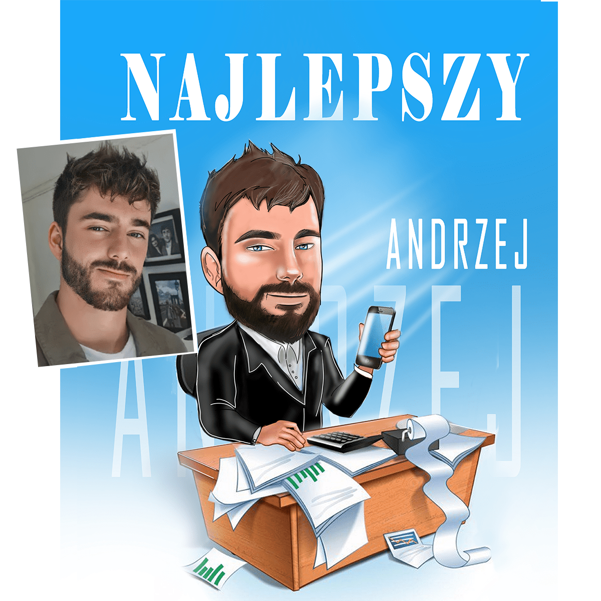 Najlepszy szef - plakat, spersonalizowany prezent dla szefa - Adamell.pl