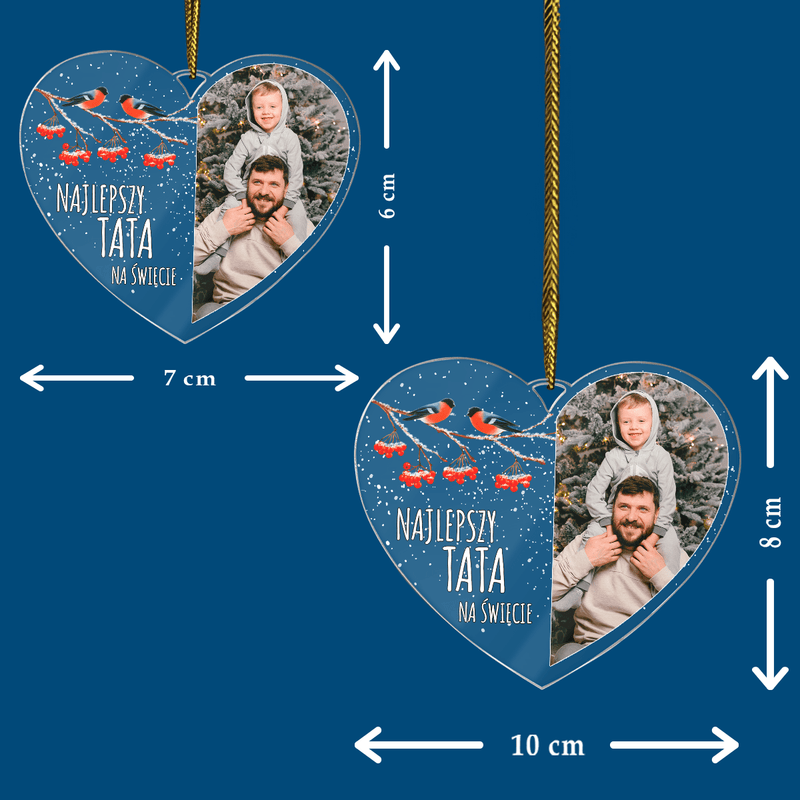 Najlepszy tata na świecie - bombka choinkowa, spersonalizowany prezent dla taty - Adamell.pl