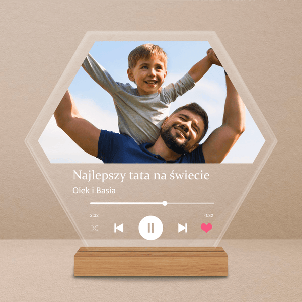 Najlepszy tata na świecie Spotify - Druk na szkle, spersonalizowany prezent dla taty - Adamell.pl