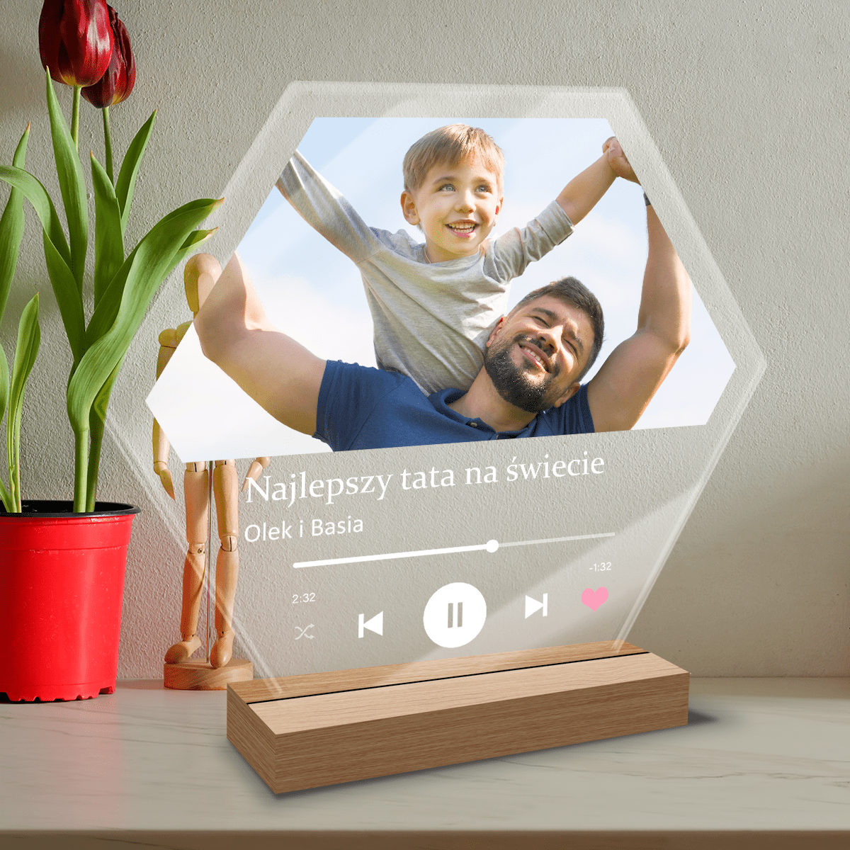 Najlepszy tata na świecie Spotify - Druk na szkle, spersonalizowany prezent dla taty - Adamell.pl
