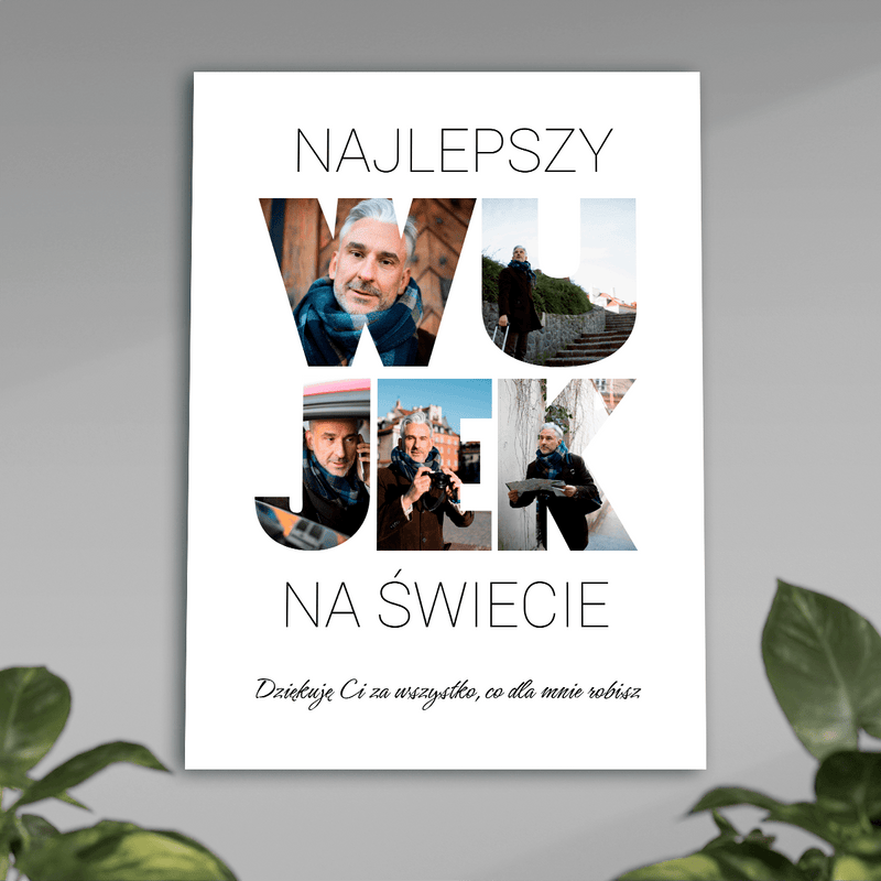 Najlepszy wujek na świecie - plakat, spersonalizowany prezent dla wujka - Adamell.pl