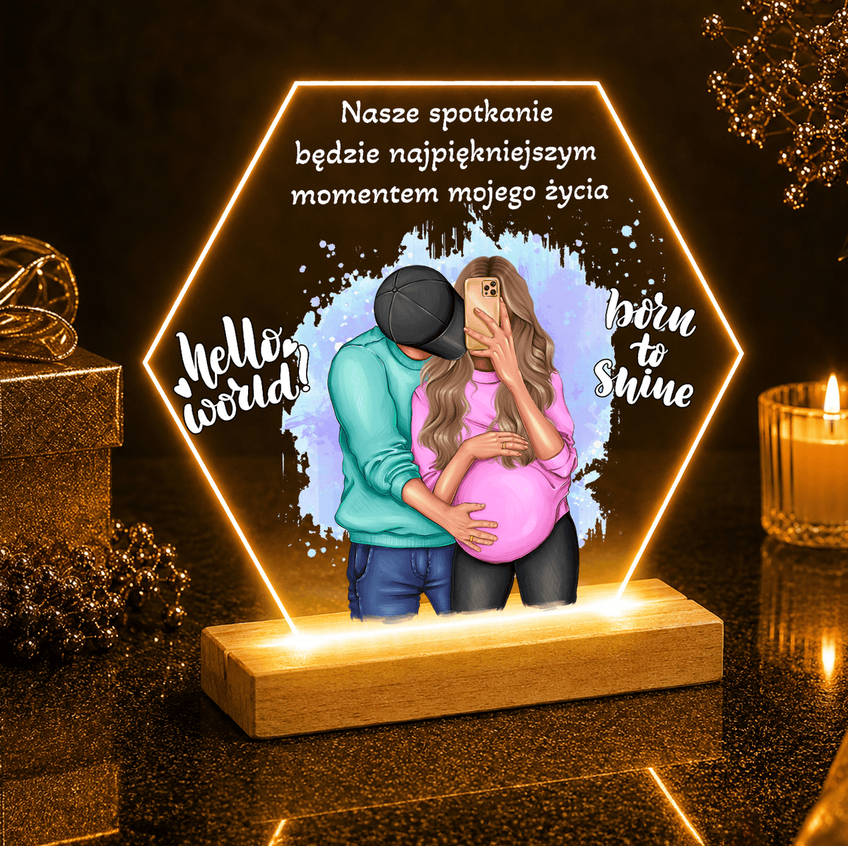 Najpiękniejszy dzień życia Clipart - Druk na szkle, spersonalizowany prezent dla mamy - Adamell.pl