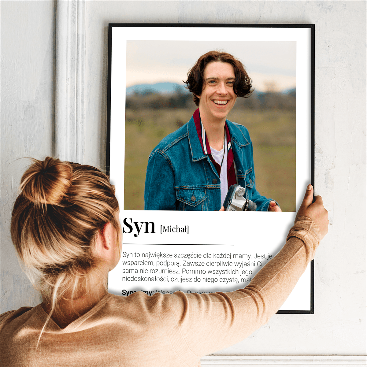 Największe szczęście matki - plakat, spersonalizowany prezent dla syna - Adamell.pl