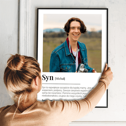 Największe szczęście matki - plakat, spersonalizowany prezent dla syna - Adamell.pl