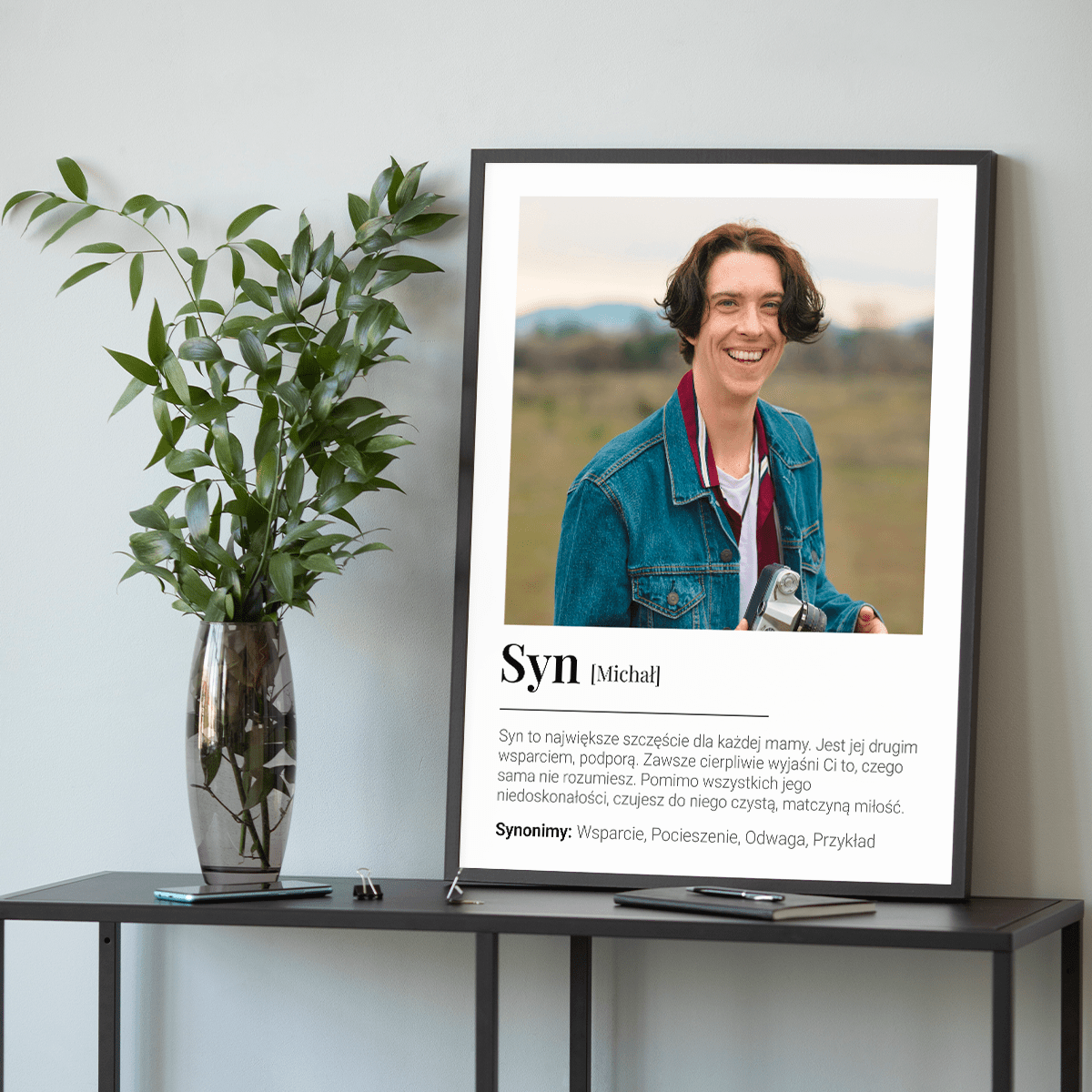 Największe szczęście matki - plakat, spersonalizowany prezent dla syna - Adamell.pl