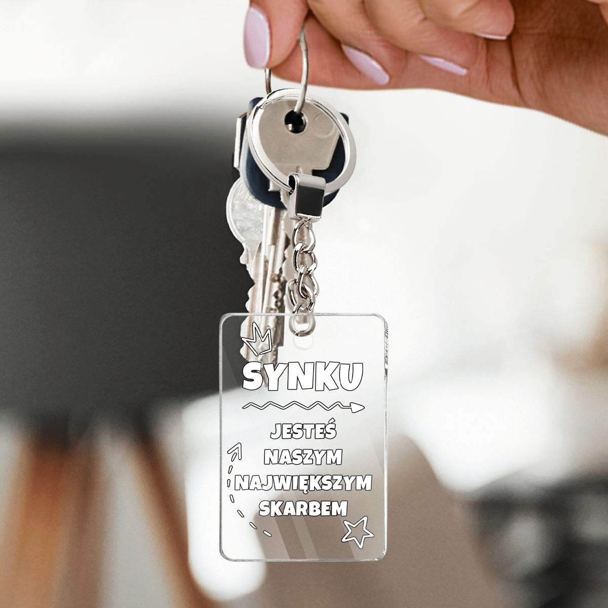 Największy skarb - brelok do kluczy, spersonalizowany prezent dla syna - Adamell.pl