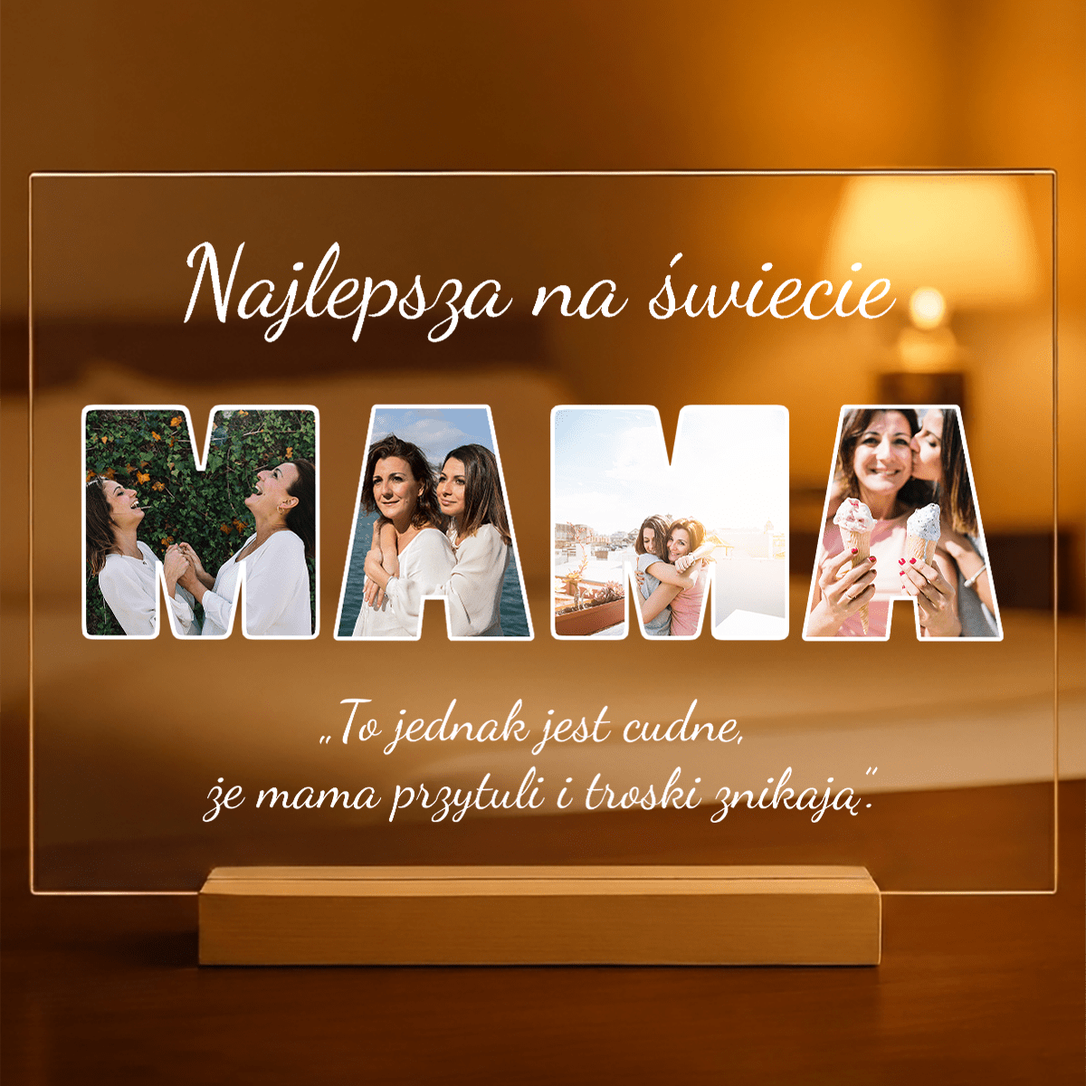 Najwspanialsza mama na świecie - Druk na szkle, spersonalizowany prezent dla mamy - Adamell.pl