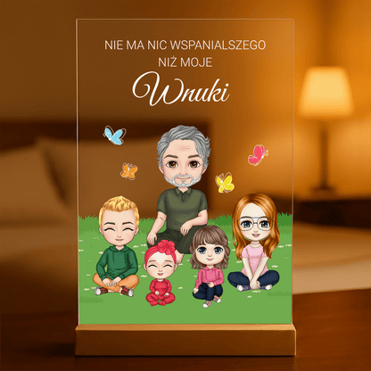 Najwspanialsze wnuki Clipart - Druk na szkle, spersonalizowany prezent dla dziadka - Adamell.pl
