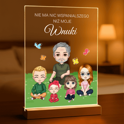 Najwspanialsze wnuki Clipart - Druk na szkle, spersonalizowany prezent dla dziadka - Adamell.pl